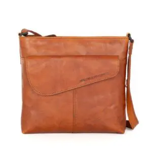 Spikes & Sparrow leðurkrosspoki  Madoline Brandy Cognac