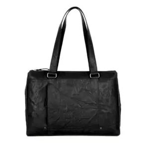 Spikes & Sparrow leður fartölvu axlartaska  Maureen  Svört 15,6"