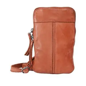 MANAGE Vintage leður símataska Orange