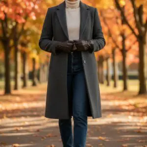 HK Leðurhanskar virka á símaskjái.Dökk Brúnir Stærð 7