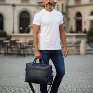 Leder Art Fartölvutaska Blá 14"