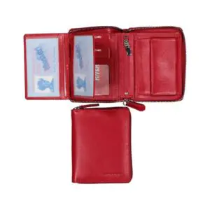 OLD RIVER Leðurveski Rent Rautt