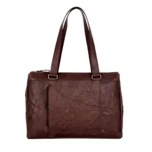 Spikes & Sparrow leður fartölvu axlartaska  Maureen Dökk Brún 15.6"