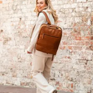 The Chesterfield Brand Jamaica ferðatösku bakpoki Coníak 16" RFID-öruggt