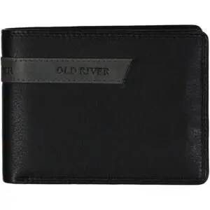 OLD RIVER Leðurveski RFID vörn Svart