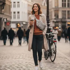 ZIVA Mittistaska og axlarpoki Græn + RFID 100% endurunnið RPET