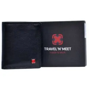 Leðurveski fyrir karla Svart með RFID Vörn