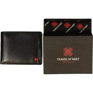 Leðurveski fyrir karla Svart með RFID Vörn