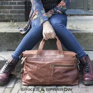 Spikes & Sparrow Leðurhelgartaska  Atlanta  Brún