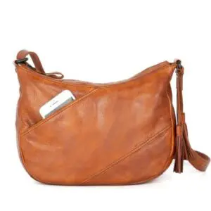 Spikes & Sparrow Leather Crossbody Bag Lorain Brandy