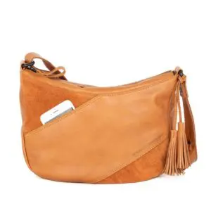 Spikes & Sparrow Leather Crossbody Bag Lorain Brandy