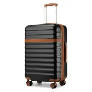 KONO Stækkanleg ferðataska 24"Black and Brown 70 L