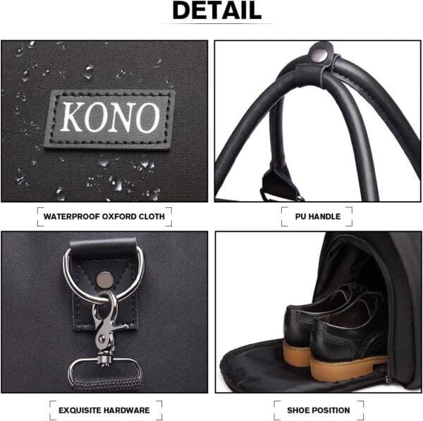TRAVEL SUIT DUFFEL BAG Svört fyrir karla og konur - Image 8