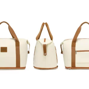 KONO Stækkanleg vatnsheld BEIGE og Brún Stækanleg , vatnsheld og með auka snyrtibuddu Stærð H 30 cm B 40 cm Þ 22 cm