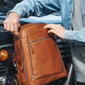 Chesterfield Detroit Leðurbakpoki Fyrir 14″ Fartölvu