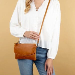 Micmacbags leður taska með stuttri og langri ól.