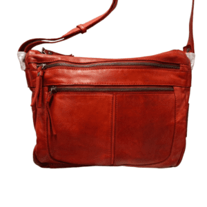 Pavini Leðurtaska Rauð Crossbody