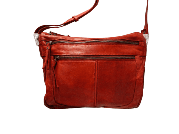 Pavini Leðurtaska Rauð Crossbody