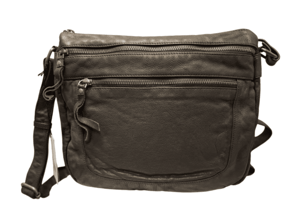 Pavini Leðurtaska Svört Crossbody