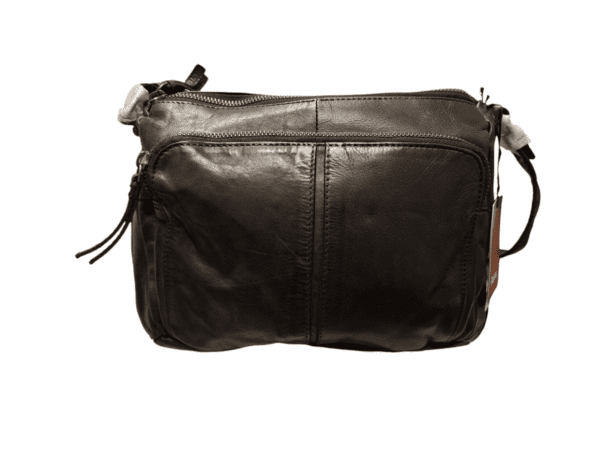 Pavini Leðurtaska Svört Crossbody