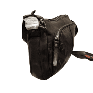 Pavini Leðurtaska Svört Crossbody