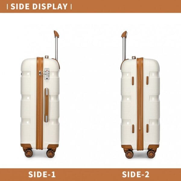 Ferðataska KONO BRIGHT HARD SHELL PP 65cm Cream - Image 7