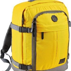 Bakpoki METZ 44L RPET ♻️55X40X20CM Gulur Unnið úr RPET - efni sem er unnið úr plastflöskum eftir neyslu sem venjulega gætu hafa endað á urðunarstað eða í sjó.