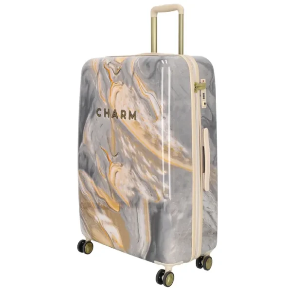 Charm London Travel Suitcase 75 cm Ljós Grá - Image 6