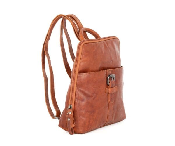 Spikes & Sparrow Leather Backpack Texas Coníak +Regncover - Image 2