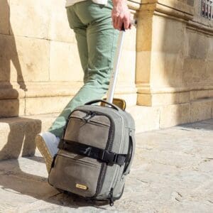 Evos Stækanleg Hybrid Bakpoki Grár á hjólum  40x30x20 / 40x30x15 cm