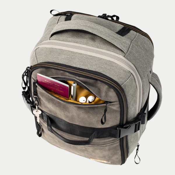 Evos Stækanleg Hybrid Bakpoki Grár á hjólum  40x30x20 / 40x30x15 cm - Image 2