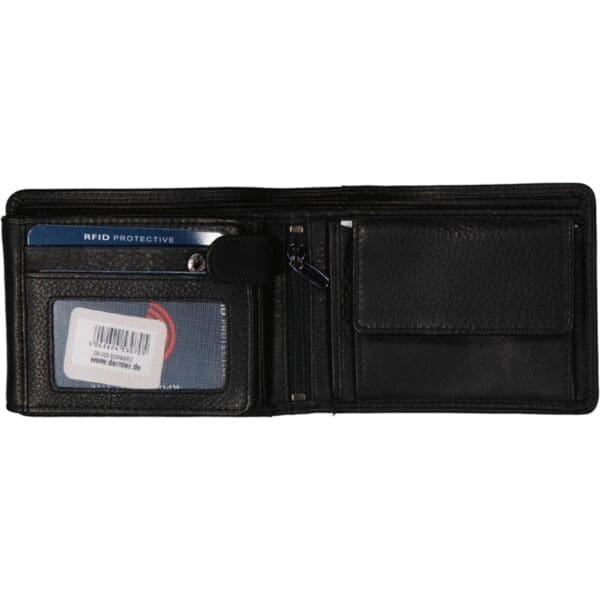 Leður Seðlaveski Svart  RFID Vörn Svart - Image 2