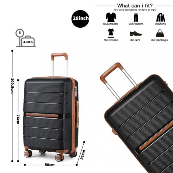 Ferðataska  BRITISH TRAVELLER 76cm Svört 28" - Image 13