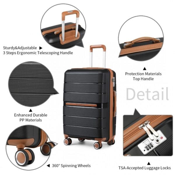 Ferðataska  BRITISH TRAVELLER 76cm Svört 28" - Image 4