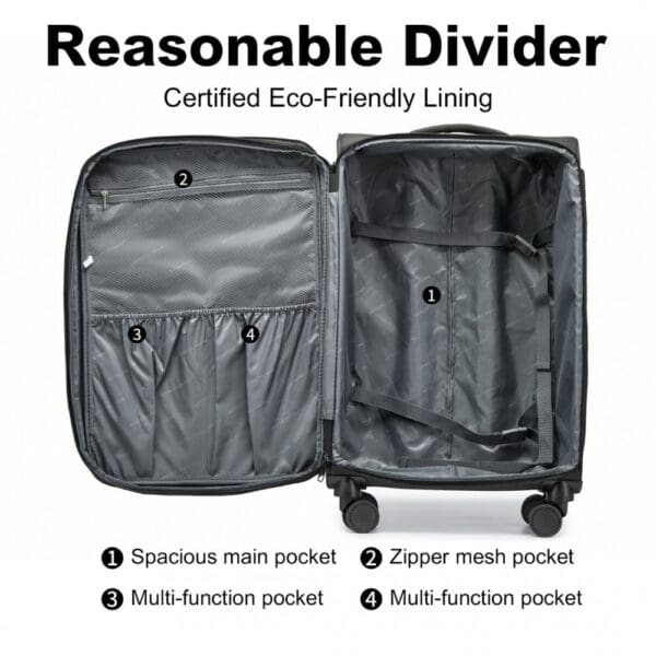 BRITISH TRAVELLER Svört 28" Stækkanleg - Image 6