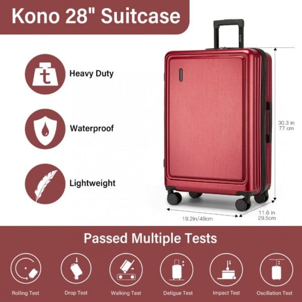 Ferðataska KONO 28" Burgundy - Image 9