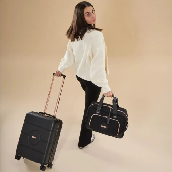 Seville 40L Cabin Suitcase  Black and Rose Gold - Image 7