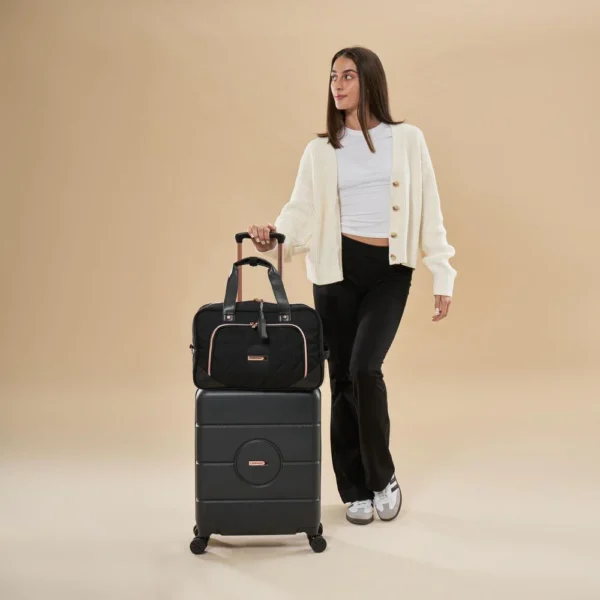 Seville 40L Cabin Suitcase  Black and Rose Gold - Image 9