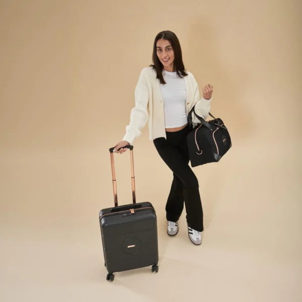Seville 40L Cabin Suitcase  Black and Rose Gold - Image 12