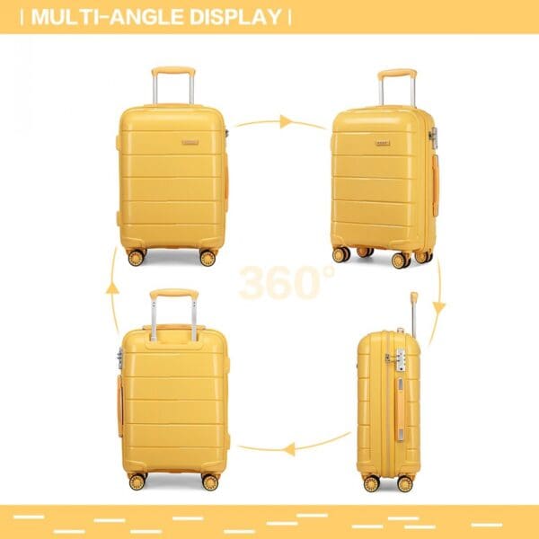 KONO Ferðatöskur Gul 24″ - Image 10