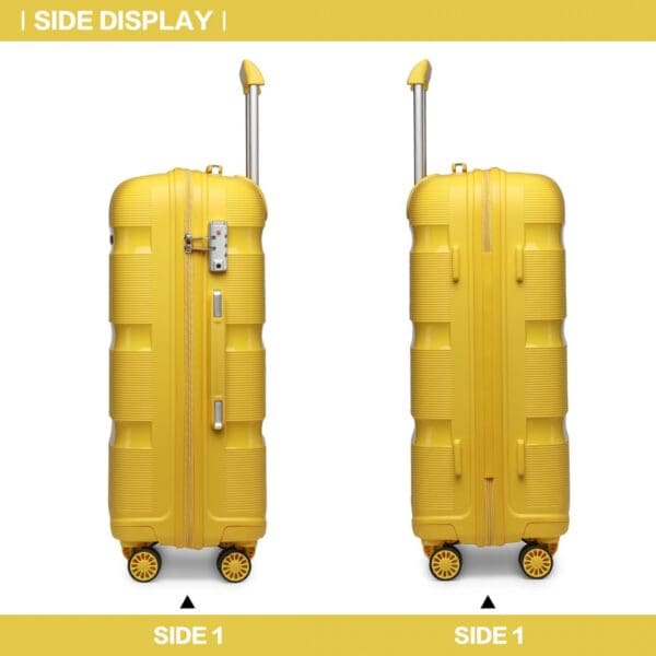 Ferðataska KONO BRIGHT HARD SHELL PP 55cm Gul - Image 10