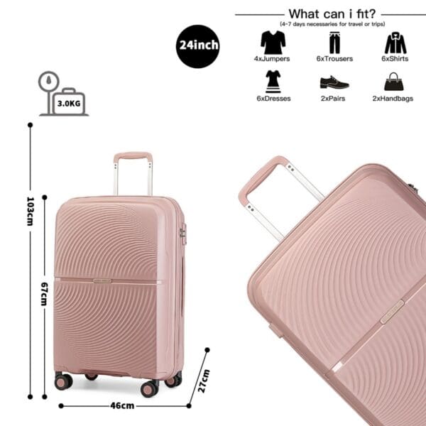 British Traveller Hörð PP og TSA-lás 24" Nude - Image 10