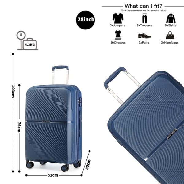 British Traveller Hörð PP og TSA-lás 24" Blá - Image 10