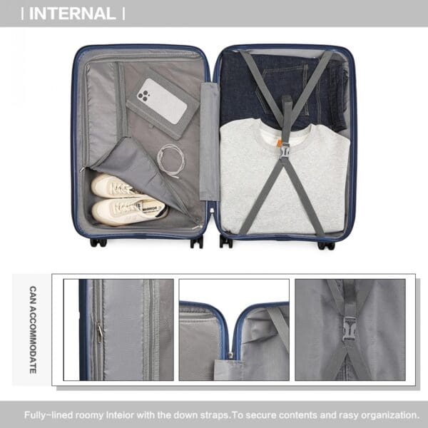 British Traveller Hörð PP og TSA-lás 24" Blá - Image 4