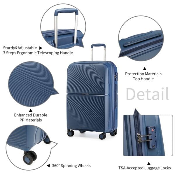 British Traveller Hörð PP og TSA-lás 24" Blá - Image 5