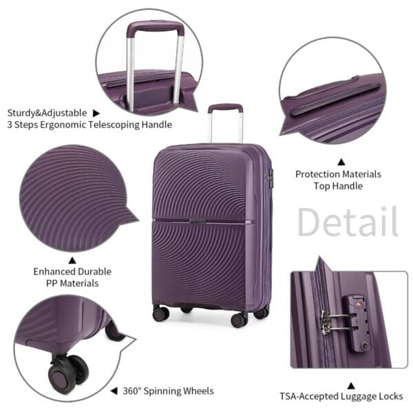 British Traveller Hörð PP og TSA-lás 24" Fjólublá - Image 4