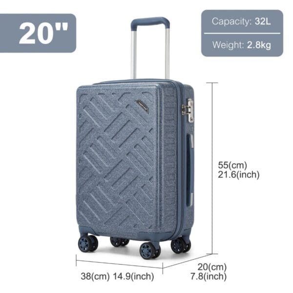 Supercase  Glæsileg 20" Handfarangurstaska Denim Blá - Image 3