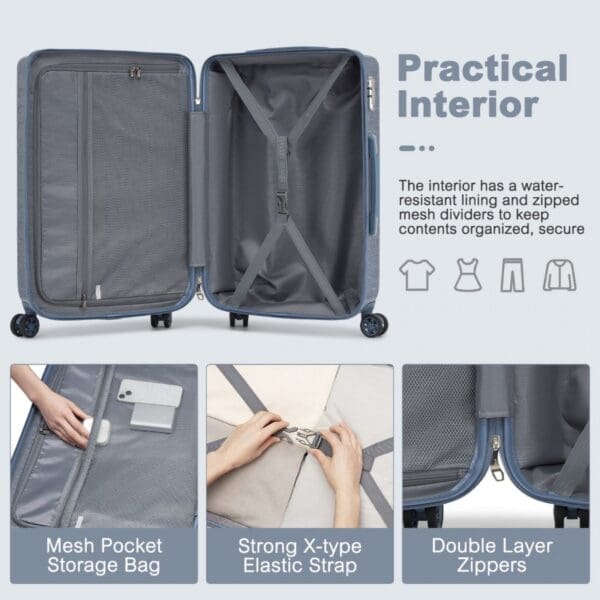 Supercase  Glæsileg 20" Handfarangurstaska Denim Blá - Image 9
