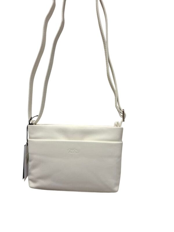 Pavini Leðurtaska Hvít Crossbody - Image 2