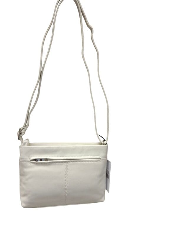 Pavini Leðurtaska Hvít Crossbody - Image 5